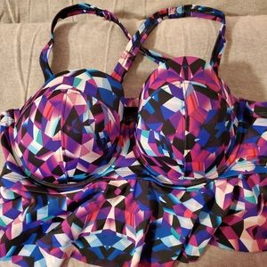 Torrid peplum swim top